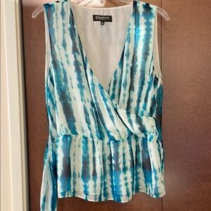 Teal and White Elegant Top